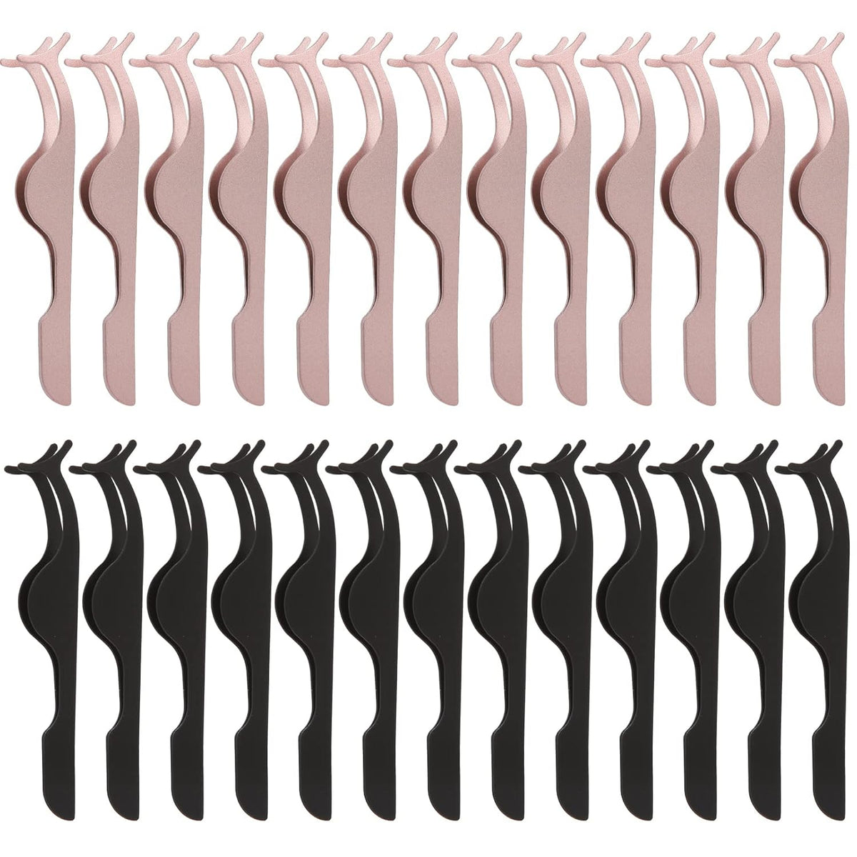 26 Pieces False Eyelashes Applicator Tool -  Professional Falses Eyelash Extension Stainless Steel Clip Remover Tweezers for Lashes Application and Removal Supplies (Gold-Black)