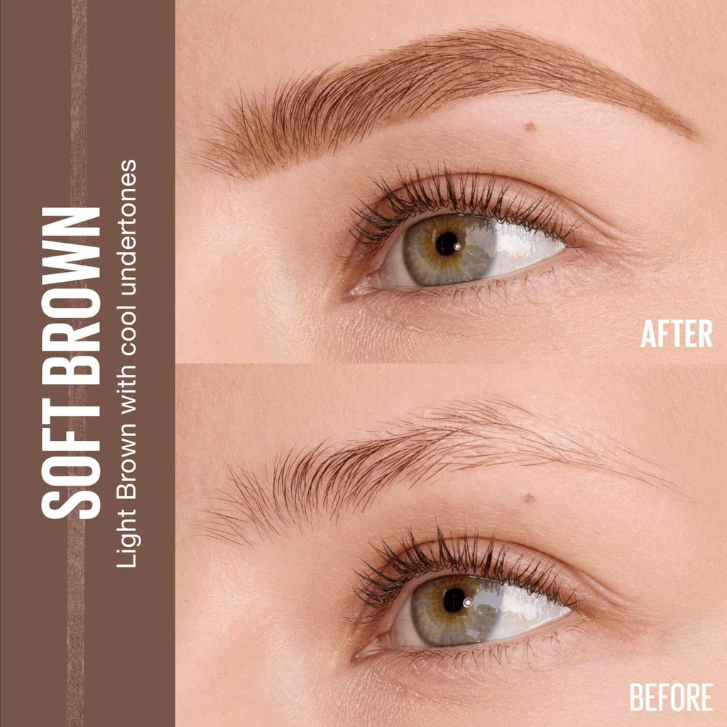 Express Brow Ultra Slim Eyebrow Makeup, Brow Pencil with Precision Tip and Spoolie for Defined Eyebrows, Soft Brown 255, 1 Count