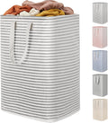 80L Large Laundry Baskets, 1 Pack, Reinforced Handles, Grey