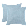 2 Pack Cotton Linen Throw Pillow Covers 18" X 18" Blue