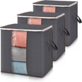 3 Pack 100L Clothes Storage With Reinforced Handles. novahomefinds.store