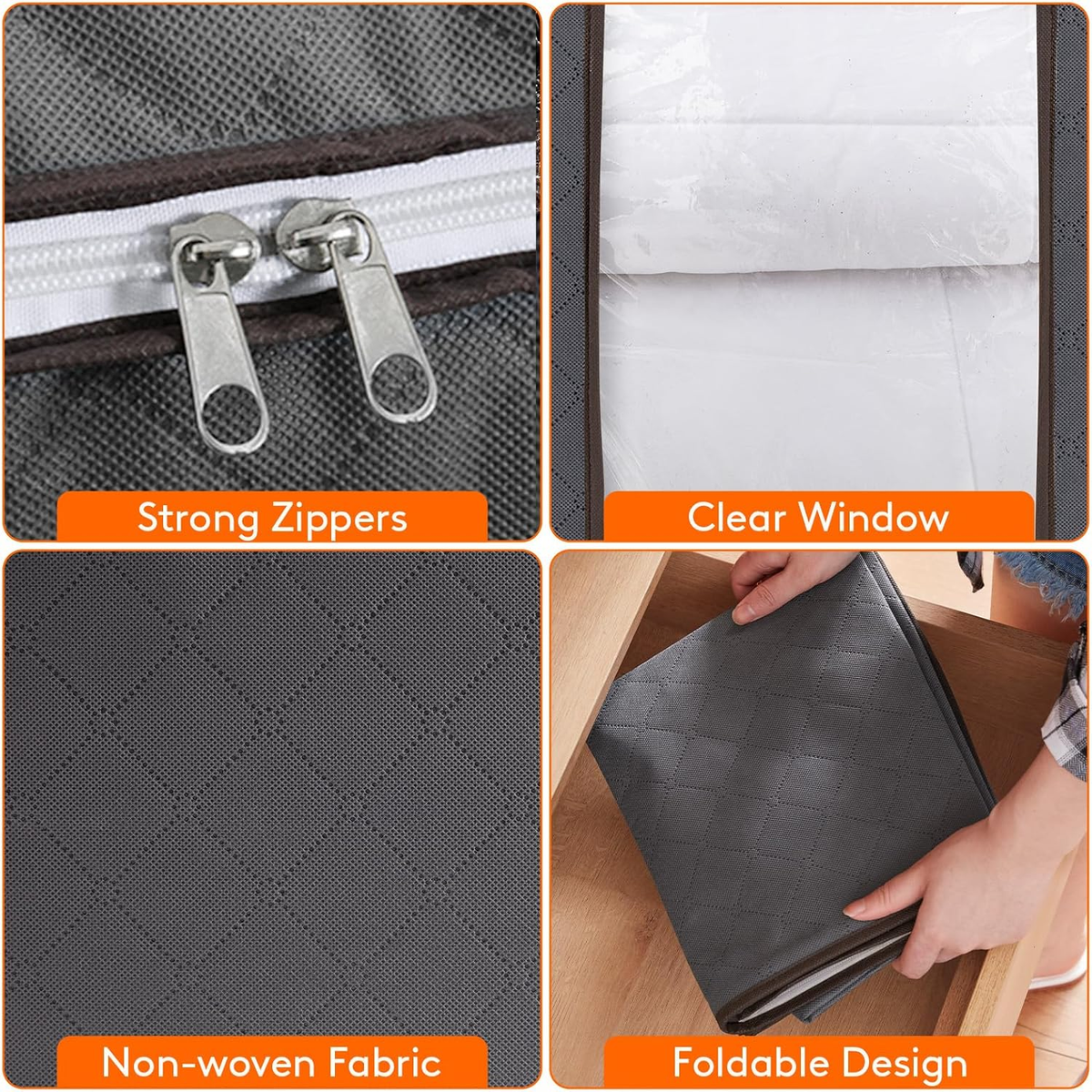 3 Pack 100L Clothes Storage With Reinforced Handles. novahomefinds.store