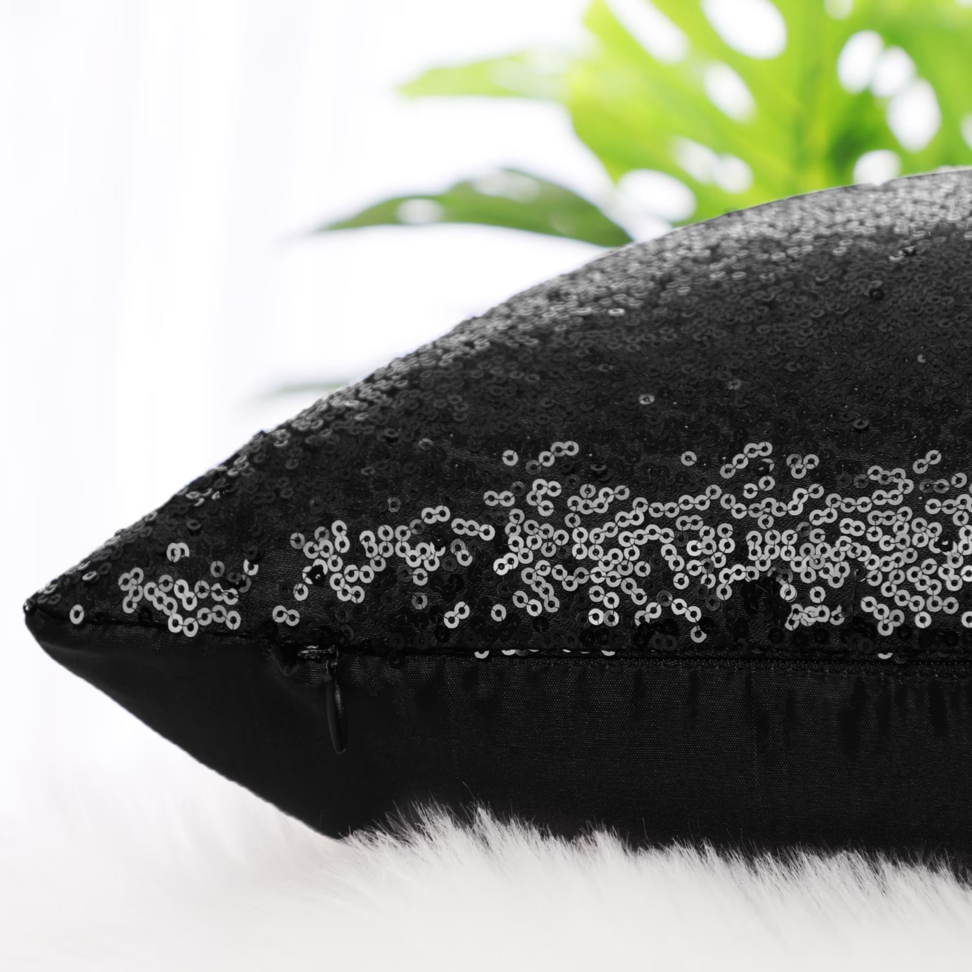 2 Pack Sequins Decorative Throw Pillow Covers 16