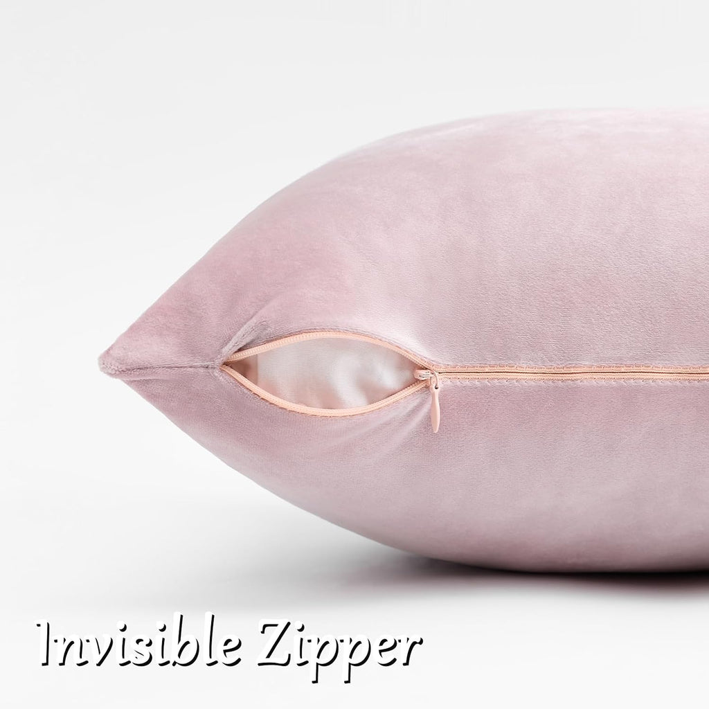 Sweet Lilac Velvet Throw Pillow Covers 16X16 Pack of 2