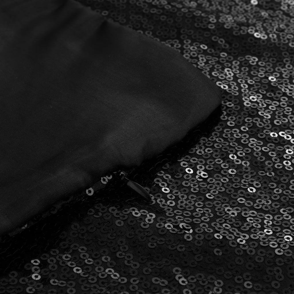 2 Pack Sequins Decorative Throw Pillow Covers 16" X16" Black