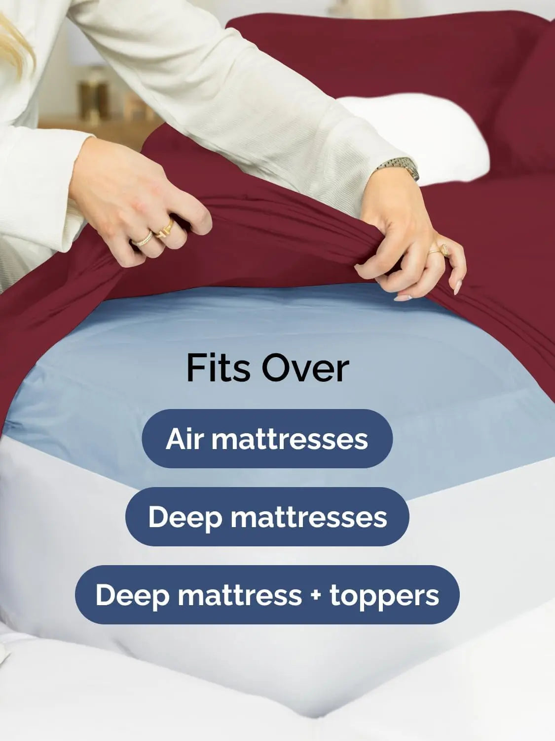 Extra Deep Twin Sheet Set - 4 Piece Breathable and Cooling Sheets - Hotel Luxury Bedding for Women, Men, Kids & Teens - Easy & Secure Fit - Soft, Wrinkle Free and Comfy - Extra Deep Pockets - Burgundy