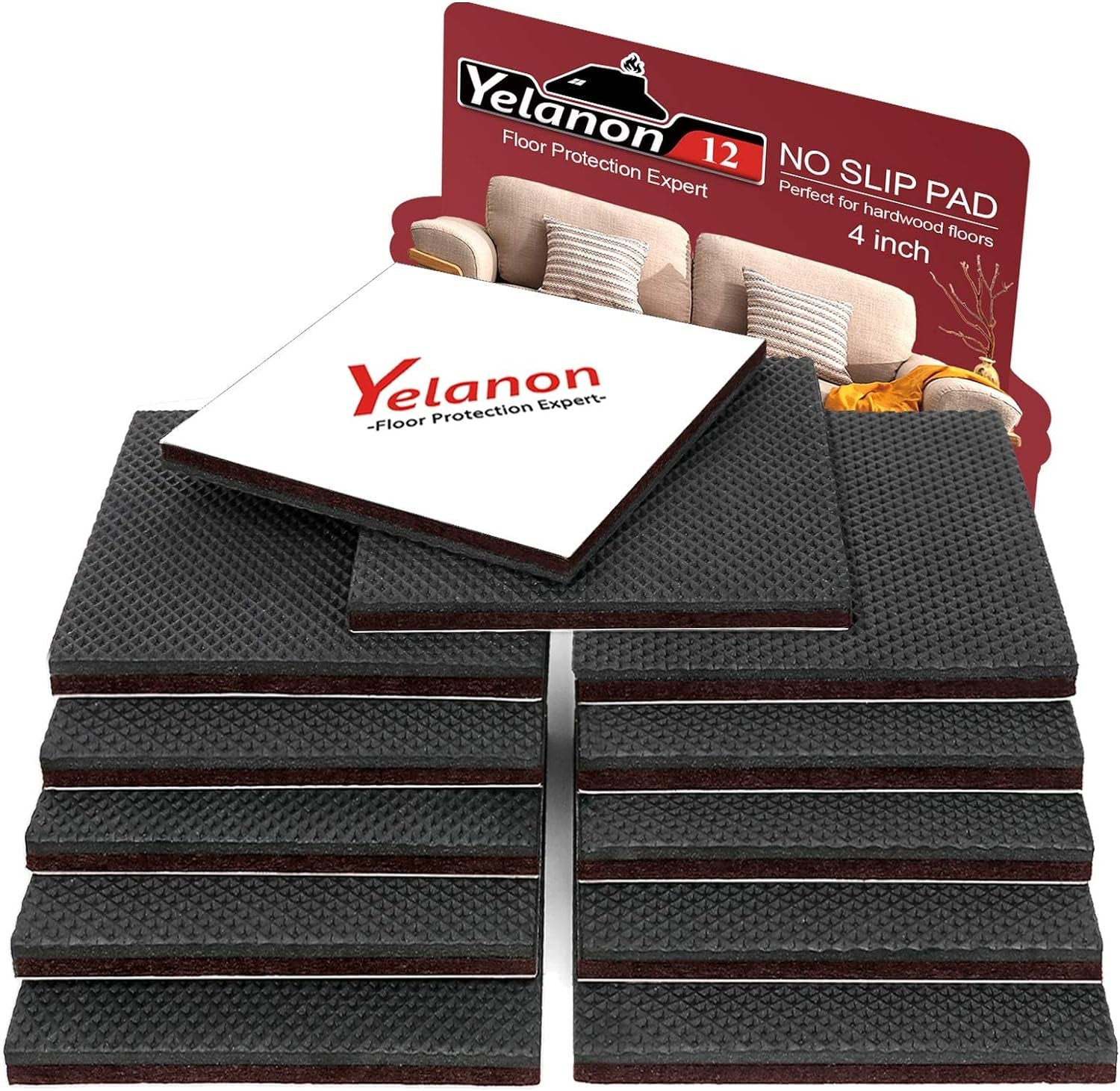 Non Slip Furniture Pads for Hardwood Floors 12 Pcs 4