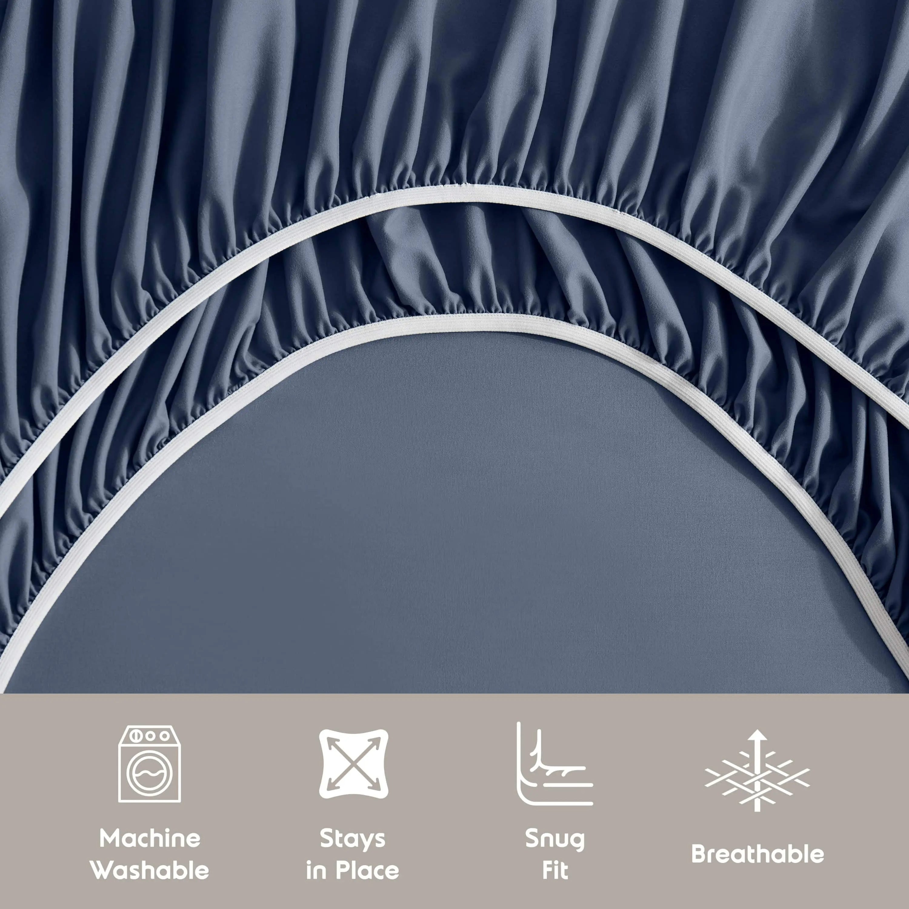 Rv/Short Queen Sheets Set, Bed Sheets for Campers Bedding, Hotel Luxury Soft Microfiber 4 Peice, Navy