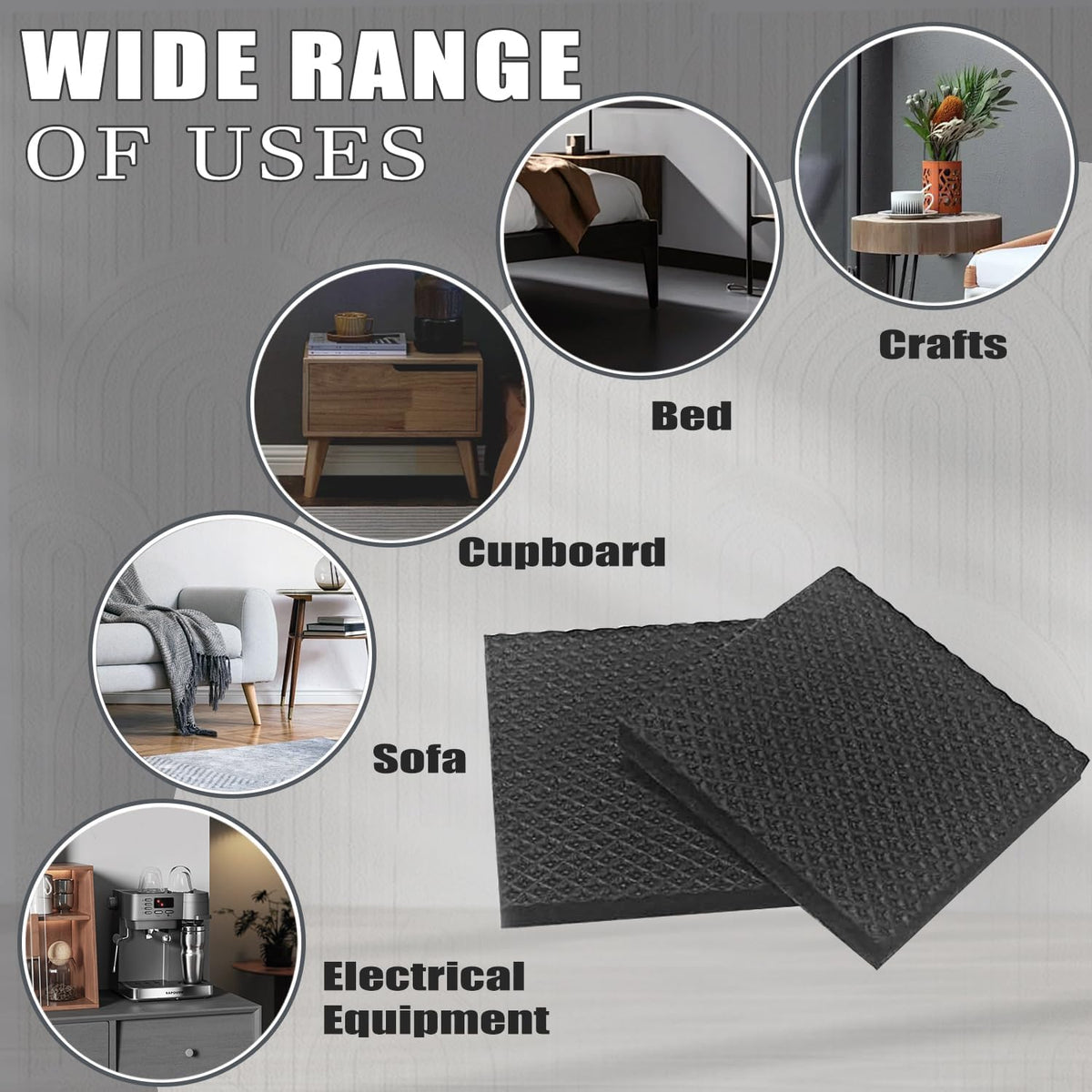 Non Slip Furniture Pads for Hardwood Floors 12 Pcs 4