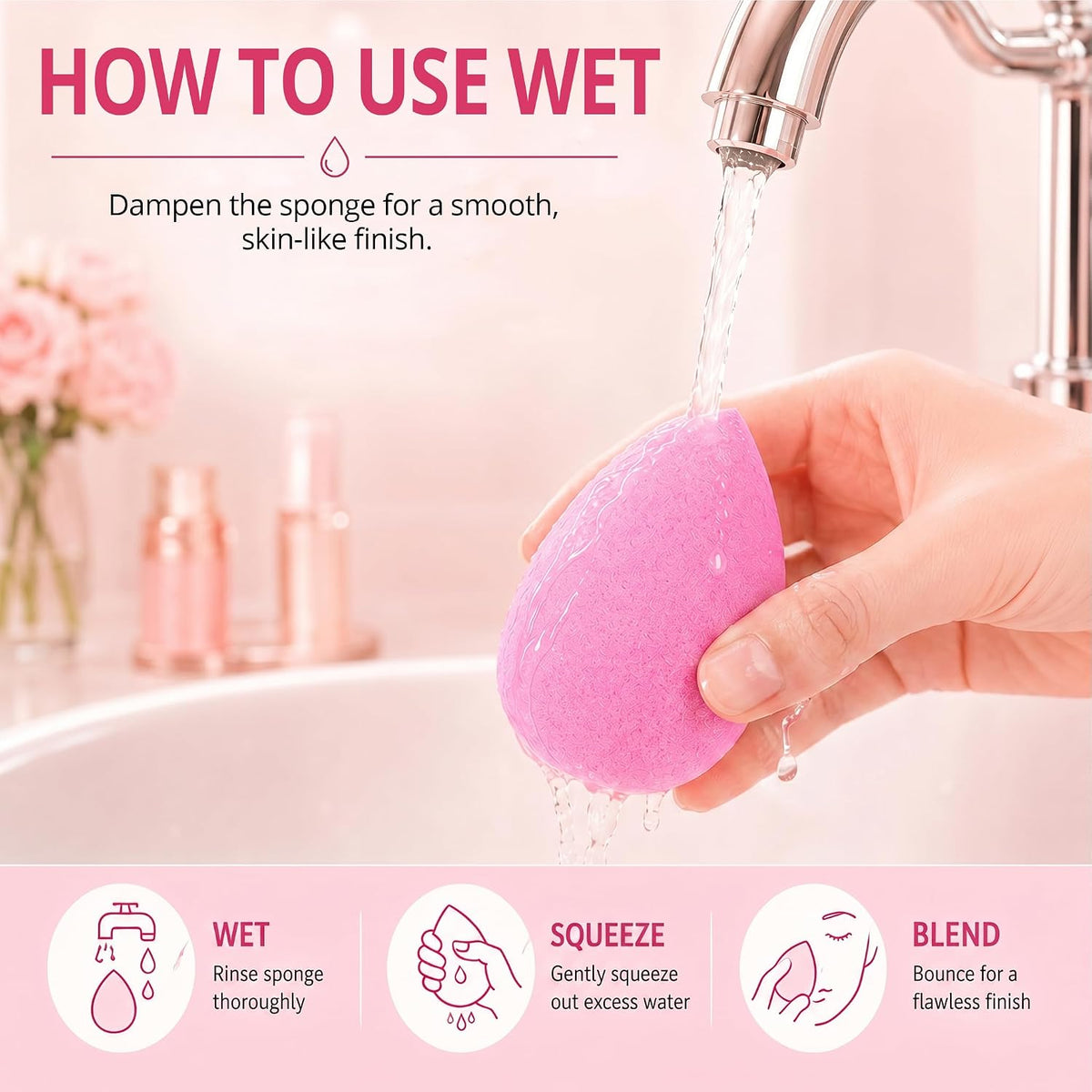 Makeup Sponge Set of 6, Super Soft Beauty Sponges for Foundation